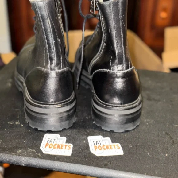 All Saints Brand Hank Chunky Leather Boots Men’s - Picture 2 of 9